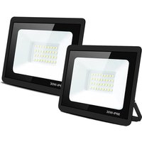 2 Stück Outdoor 30W Kaltweiß led Flutlichter, IP66 Wasserdichtes led Flutlicht für Garten Outdoor led Flutlicht von BLEOSAN