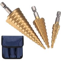 Freosen - 3-teiliger Stufenbohrer, 4 mm – 12/20/32 mm, HSS-Stufenbohrer mit automatischem Körner, dreieckiger Stufenbohrer, konisch beschichteter von FREOSEN
