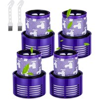 4 Filter für Dyson V10 Cyclone V10 SV12 Serie mit 2 Bürsten für Staubsauger V10 Absolute V10 Animal V10 Total Clean waschbar von BLEOSAN