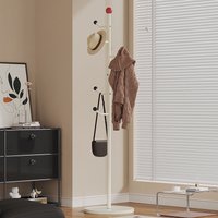 Freosen - Garderobenständer Kleiderständer mit 6 Haken Garderobenständer auf Ständer für Kleidung Hüte Wohnzimmer Schlafzimmer 174X36cm Weiß von FREOSEN
