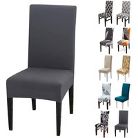 Set mit 6 Universal-Stretch-Stuhlhussen – Modern – Grau von FUIENKO