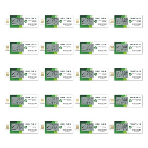 Freshliance Temperatur Datenlogger mit großem LCD-Bildschirm, 30000 Messwerte hohe Genauigkeit Einweg-Temperaturrecorder mit PDF&CSV-Berichte 90 Tage 20 Packung, Fresh Tag 1D Freshliance Temperatur Datenlogger mit großem LCD-Bildschirm, 30000 Messwerte hohe Genauigkeit Einweg-Temperaturrecorder mit PDF&CSV-Berichte 90 Tage 20 Packung, Fresh Tag 1D von FRESHLIANCE Focus on fresh and safe life only