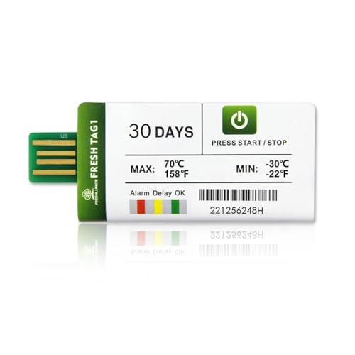 Freshliance USB Temperatur Datenlogger mit 30000 Messwerte, Einweg Temperaturschreiber mit PDF CSV Berichten, hohe Genauigkeit 30 Tage 1 Packung einmalig Kühlkette, Fresh Tag 1 Freshliance USB Temperatur Datenlogger mit 30000 Messwerte, Einweg Temperaturschreiber mit PDF CSV Berichten, hohe Genauigkeit 30 Tage 1 Packung einmalig Kühlkette, Fresh Tag 1 von FRESHLIANCE Focus on fresh and safe life only