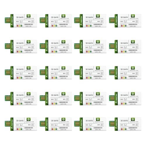 Freshliance USB Temperatur Datenlogger mit 30000 Messwerte, Einweg Temperaturschreiber mit PDF CSV Berichten, hohe Genauigkeit 30 Tage 20 Packung einmalig Kühlkette, Fresh Tag 1 Freshliance USB Temperatur Datenlogger mit 30000 Messwerte, Einweg Temperaturschreiber mit PDF CSV Berichten, hohe Genauigkeit 30 Tage 20 Packung einmalig Kühlkette, Fresh Tag 1 von FRESHLIANCE Focus on fresh and safe life only