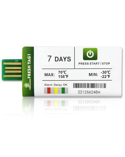 Freshliance USB Temperatur Datenlogger mit 30000 Messwerte, Einweg Temperaturschreiber mit PDF CSV Berichten, hohe Genauigkeit 7 Tage 1 Packung einmalig Kühlkette, Fresh Tag 1 Freshliance USB Temperatur Datenlogger mit 30000 Messwerte, Einweg Temperaturschreiber mit PDF CSV Berichten, hohe Genauigkeit 7 Tage 1 Packung einmalig Kühlkette, Fresh Tag 1 von FRESHLIANCE Focus on fresh and safe life only