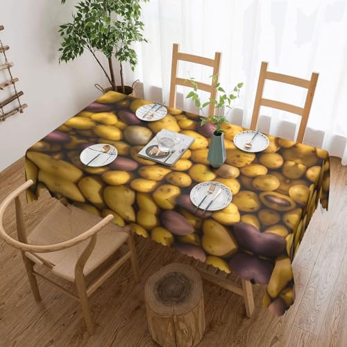 FRESQA Luxuriöse rechteckige Tischdecke mit vielen Kartoffeln, perfekte Party-Esstischdecke, für ein schickes kulinarisches Erlebnis von FRESQA