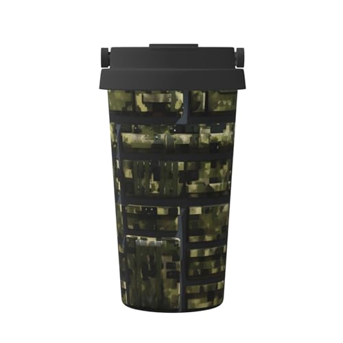 FRESQA Tragbarer Thermobecher im Armee-Design, digital, Camouflage, vielseitig, für unterwegs und den täglichen Gebrauch FRESQA Tragbarer Thermobecher im Armee-Design, digital, Camouflage, vielseitig, für unterwegs und den täglichen Gebrauch von FRESQA