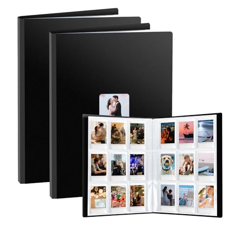 FRETONBA Fotoalbum Für Polaroid Film im Format 6×9 cm Geeignet, 2 Stück Fotoalbum Einsteckalbum Für Instax Mini Fotos mit 216 Taschen, Fotobuch Groß mit Frontfenster, Schwarz FRETONBA Fotoalbum Für Polaroid Film im Format 6×9 cm Geeignet, 2 Stück Fotoalbum Einsteckalbum Für Instax Mini Fotos mit 216 Taschen, Fotobuch Groß mit Frontfenster, Schwarz von FRETONBA