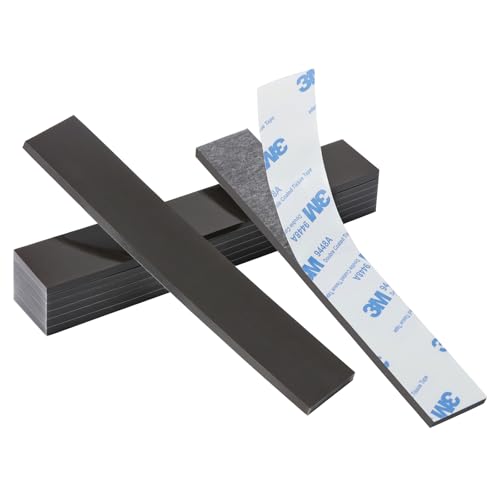 FRETONBA Magnetstreifen Selbstklebend Stark, 3mm Zuschneidbares Magnetblech, 8 Stück Magnetklebeband, Magnete zum Kleben Stark 3M Haftende Rückseite, Magnetband für Fliegengitter, Klebemagnete von FRETONBA