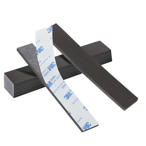 FRETONBA Magnetstreifen Selbstklebend Stark, 4mm Zuschneidbares Magnetblech, 8 Stück Magnetklebeband, Magnete zum Kleben Stark 3M Haftende Rückseite, Magnetband für Fliegengitter, Klebemagnete von FRETONBA