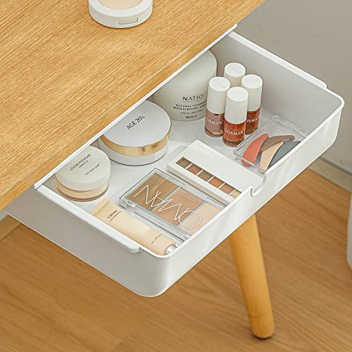FRETONBA Schublade unter Schreibtisch, Aufbewahrungsbox, Selbstklebende Organizer für Büro, Versteckte Schubladenbox Weiße von FRETONBA