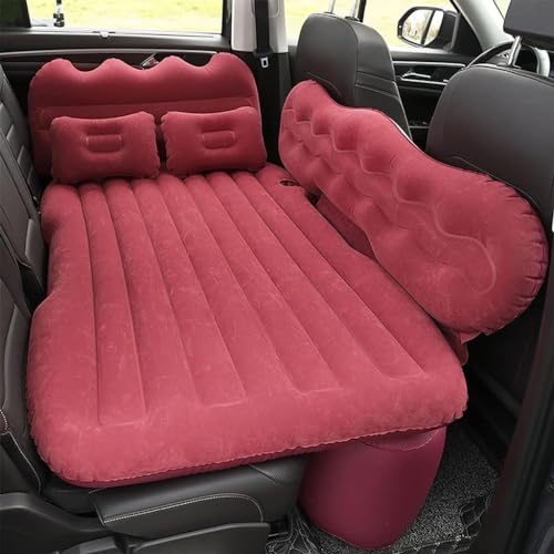 FREWSCN Auto Luftmatratze für Hyundai Equus(5seats) 2010-2017,Rücksitz Air Bett Dickere Aufblasbare Bettauflagen Tragbare Isomatte Camping Zubehör,A5-Red von FREWSCN