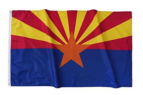 FRF FLAG Arizona, 90 x 150 cm, doppelseitige AZ-Staatsflagge, für den Außenbereich, mit 2 Messingösen und 4 Reihen von unteren Stichen FRF FLAG Arizona, 90 x 150 cm, doppelseitige AZ-Staatsflagge, für den Außenbereich, mit 2 Messingösen und 4 Reihen von unteren Stichen von FRF FLAG