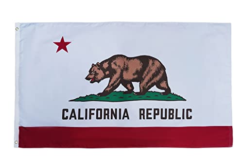 FRF FLAG Kalifornien-Flagge, 90 x 150 cm, Außenflagge, California Republic Flagge, doppelseitig, mit 2 Messingösen und 4 Reihen mit unteren Nähten von FRF FLAG