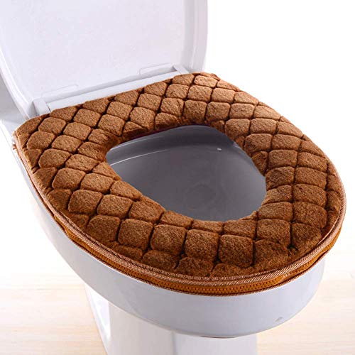 Frfjy Badezimmer Toilette Sitzbezug Weich Warm Plüsch Toilette Abdeckung Sitz Deckel Pad Heim Dekoration Toilettensitz Abdeckung - Kaffee von FRFJY