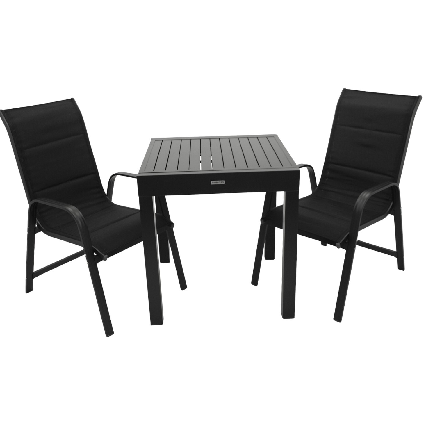 Garnitur 3-teilig, Aluminium, Kunstgewebe schwarz von FRG