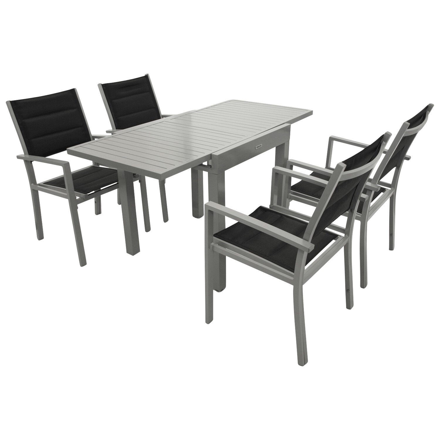 Garnitur 5-teilig, Aluminium, Kunstgewebe schwarz von FRG