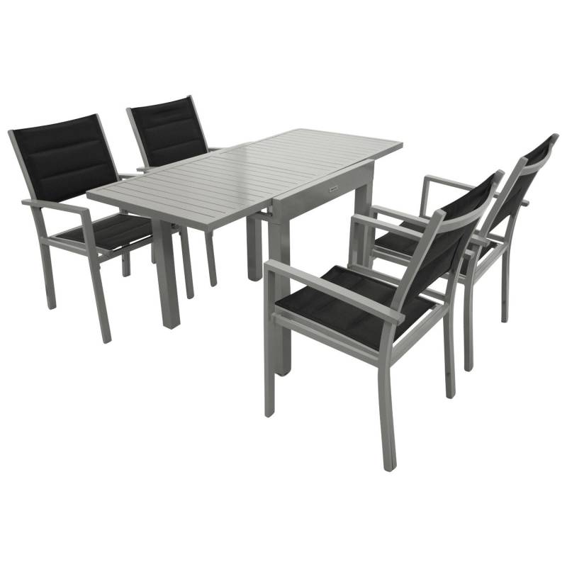 Garnitur 5-teilig, Aluminium, Kunstgewebe schwarz von FRG