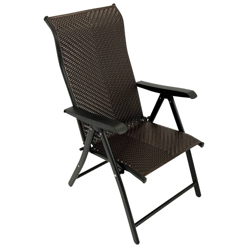 Klappsessel Hochlehner, Stahl/Polyrattan, braun von FRG