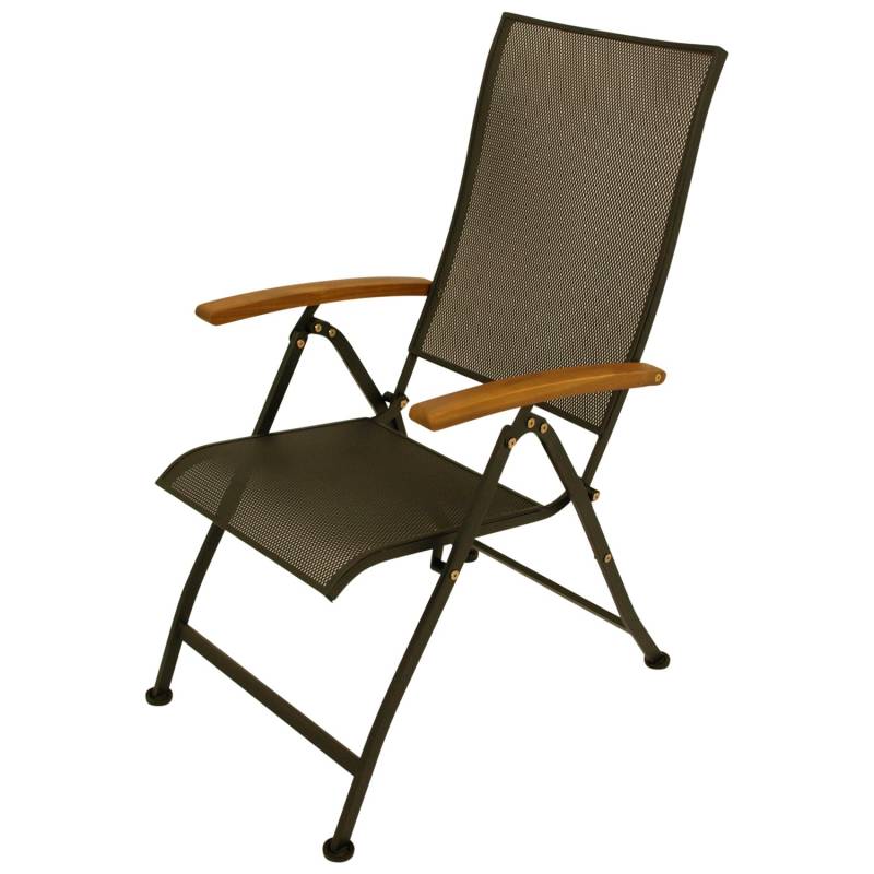 Klappsessel Steckmetall, Akazie-Armlehnen von FRG