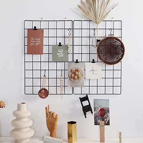 FRIADE Wandgitter-Panel für Foto-Display, Wandaufbewahrung, Organizer, 5 Metallclips und 3 S-Haken, 4 Nägel und 4 Kunststoff-Schnallen zum Aufhängen und 4 Schrauben im Angebot, Größe 44,5 x 30 cm, 2 FRIADE Wandgitter-Panel für Foto-Display, Wandaufbewahrung, Organizer, 5 Metallclips und 3 S-Haken, 4 Nägel und 4 Kunststoff-Schnallen zum Aufhängen und 4 Schrauben im Angebot, Größe 44,5 x 30 cm, 2 von FRIADE
