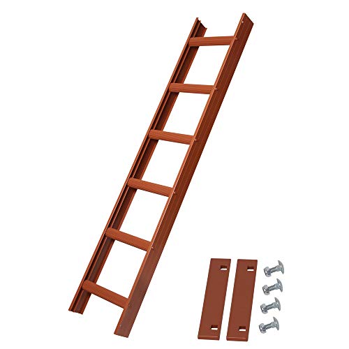 Alu Dachleiter Set Rot, 1,68 m mit Dachhaken (gerade auf Holzbohlen) inklusive Auflageschutz und Aushebesicherung, Made in Germany, DEKRA geprüft von FRICK Metall- und Oberflächentechnik GmbH & Co. KG