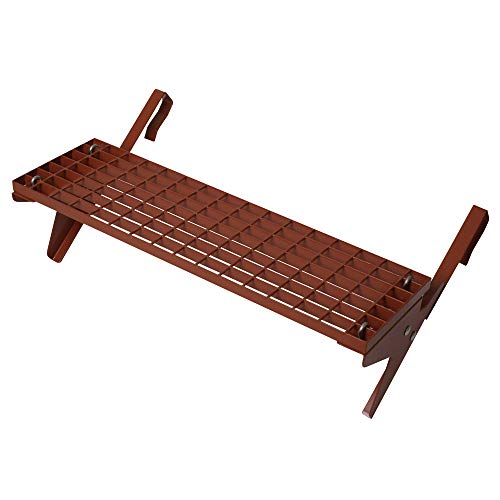 Dachtritt Set 80x25 cm, Rot, Universal-Trittrost mit Laufroststützen aus feuerverzinktem Stahl, Dachstufe, Laufrost, Steigtritt für Großflächenziegel (ab 44 cm Ziegellänge) von FRICK Metall- und Oberflächentechnik GmbH & Co. KG