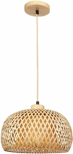 FRIDEKO HOME Pendelleuchte Rattan,Natürlicher Bambus Hängelampe Esstisch mit E27 Fassung,Boho Lampe Deckenlampe Korb Lampenschirm Rattan für Schlafzimmer Wohnzimmer Flur Küche,Ø30cm von FRIDEKO HOME