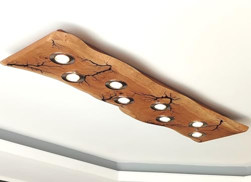 Design LED Deckenleuchte Deckenlampe Holz Wild Eiche Leuchte Massiv (1036) von FRIESENLICHT