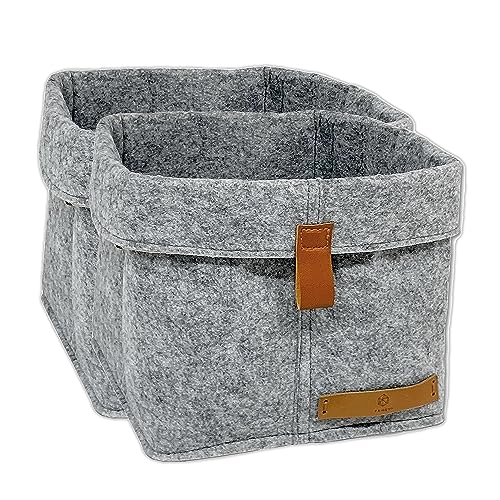 FRIHET® Filz Aufbewahrungskorb für KALLAX Regal | Ordnungsbox in Grau | Filztasche Organizer | Gr. 1 im 2er Set | vielseitig einsetzbar und platzsparend verstaubar" von FRIHET