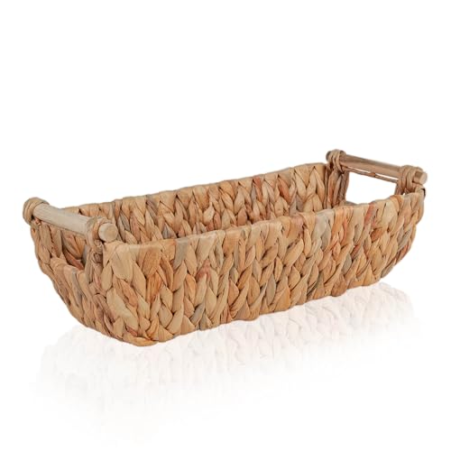 FRIHET eckiger Brotkorb Obstkorb mit Griffen aus geflochtener Wasserhyazinthe | vielseitig einsetzbarer Aufbewahrungskorb für Küchenuntensilien, Handtücher, Geschenkkorb leer uvm. | Boho Deko FRIHET eckiger Brotkorb Obstkorb mit Griffen aus geflochtener Wasserhyazinthe | vielseitig einsetzbarer Aufbewahrungskorb für Küchenuntensilien, Handtücher, Geschenkkorb leer uvm. | Boho Deko von FRIHET