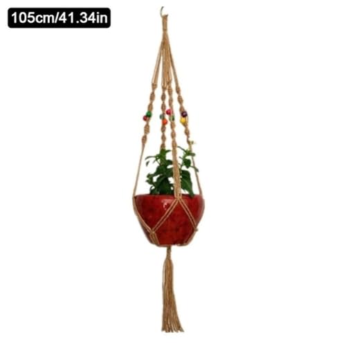 1pc Großformatige Betriebsaufhänger Korb Handgemachte Seil Töpfe Halter Feinhanfseil Net Blumentopfpflanze Lanyard Baumwolle Hanging Baskets Betriebsaufhänger Flowerpot(D) von FRINZA