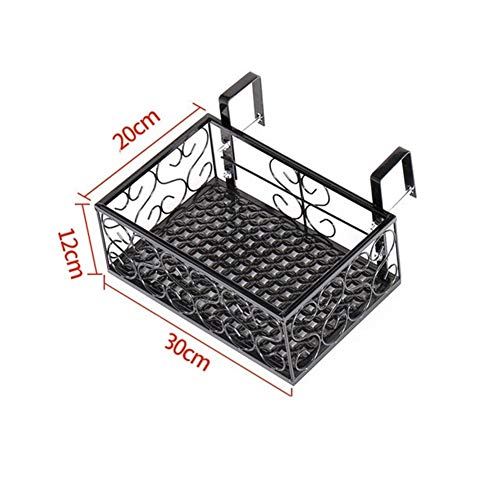 FRINZA Balkon Einhängegestell Einhängegestell Organizer Blumentopf-Speicher- Korb Rack- Schrank Halter Balkongeländer Planter Regal Zaun Geländer Blumentöpfe Halter(A) von FRINZA