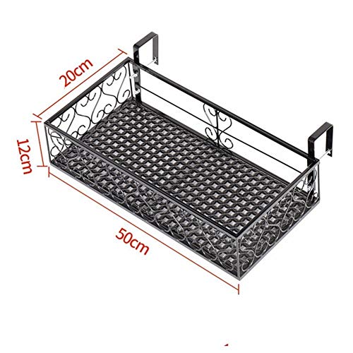 FRINZA Balkon Einhängegestell Einhängegestell Organizer Blumentopf-Speicher- Korb Rack- Schrank Halter Balkongeländer Planter Regal Zaun Geländer Blumentöpfe Halter(B) von FRINZA