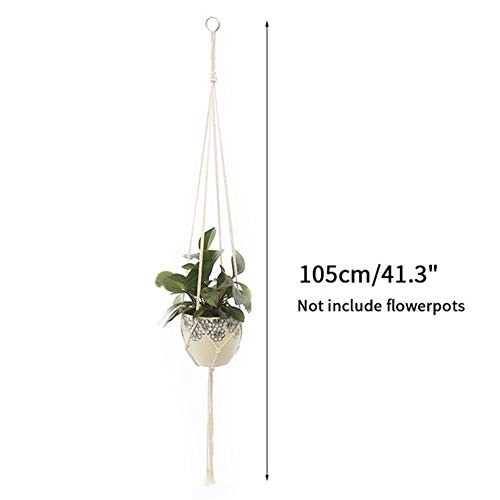FRINZA Handarbeit Einhängekörbe Flowerpot Betriebshalter Makramee- Betriebsaufhänger Innen Wandbehang Planter Betriebshalter Korb(Style4) von FRINZA