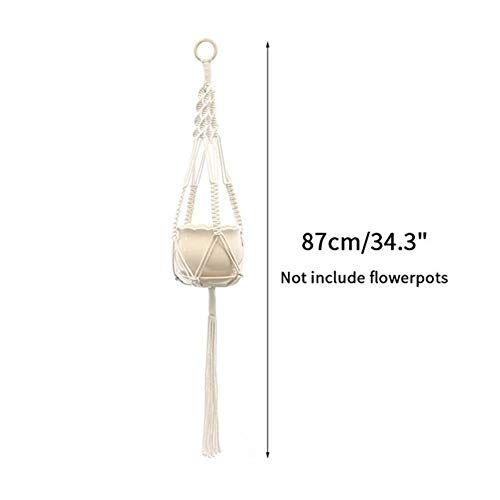 FRINZA Handarbeit Einhängekörbe Flowerpot Betriebshalter Makramee- Betriebsaufhänger Innen Wandbehang Planter Betriebshalter Korb(Style6) von FRINZA
