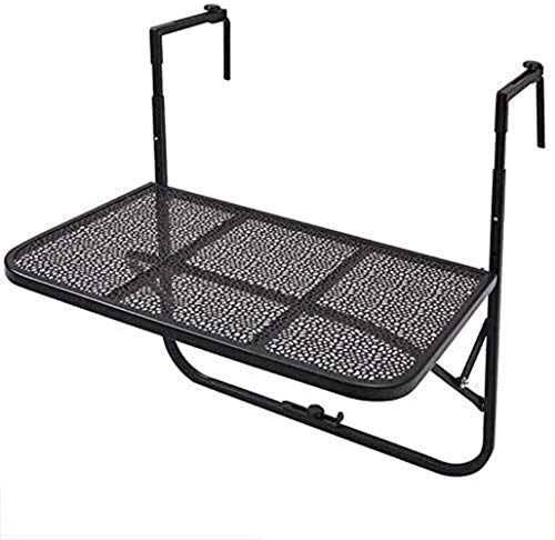 FRINZA Kaffeetische Beistelltische Einstellbare Folding Balkon Deck Tisch hängend Terrasse Geländer Esstisch Garten Patio- Möbel for kleine Räume(Nero) von FRINZA