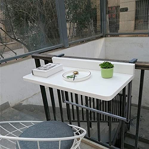 FRINZA Kaffeetische Beistelltische Verstellbarer Balkon Klappanhänger- Arbeitbenchen Floating- Regale Moderne Home-Bar-Metall-Aluminium-Klapptabelle(Blanc) von FRINZA