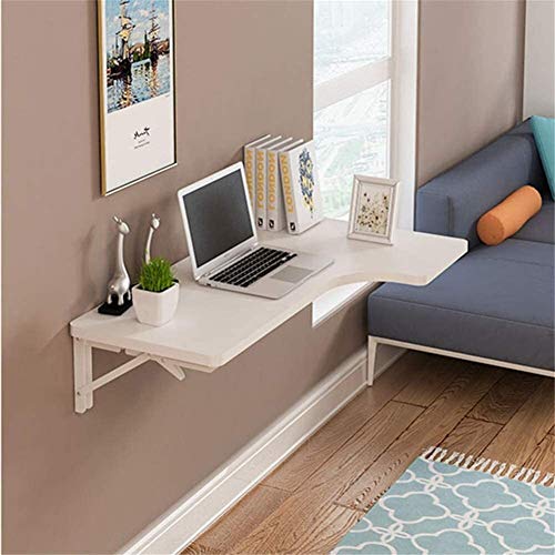 FRINZA Klappwandregal Küchentisch Unterstützung hängend Side Rechteck Klapptischgestell Laptop- Ständer Wand- Klapptisch for kleine Räume(Blanc) von FRINZA
