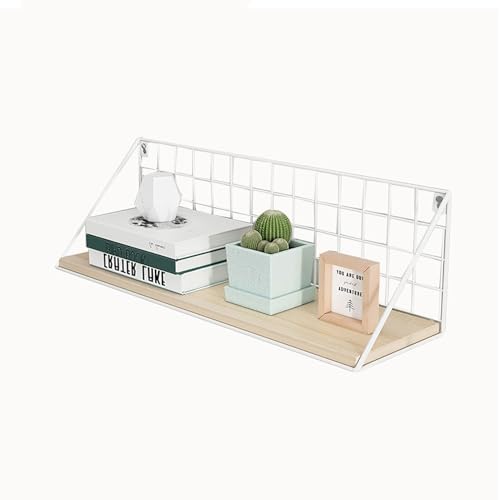 FRINZA Wall Shelves Floating Shelf 4 Tiers DIY Bookshelf Kitchen Shelf Combination Wall- Mounted Iron Wooden Material Storage Rack Nordic Style, Multi- Size Optional(A,45 * 13 * 16cm) von FRINZA