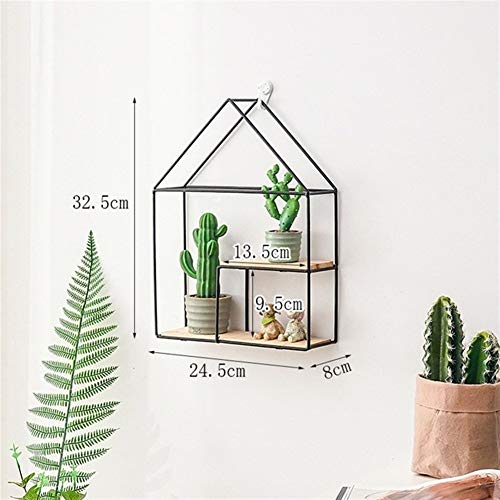 FRINZA Wand Clapboard Hot Holz Gold- Storage Racks hängen Dekor- Aufbewahrungsbehälter Blumentopf Haus Storage Rack Wand Buchfiguren Display- Crafts Regale(Nero) von FRINZA