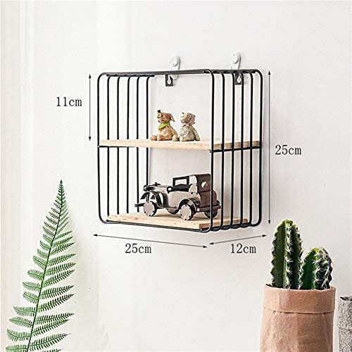 FRINZA Wand Clapboard Hot Holz Gold- Storage Racks hängen Dekor- Aufbewahrungsbehälter Blumentopf Haus Storage Rack Wand Buchfiguren Display- Crafts Regale(Nero) von FRINZA