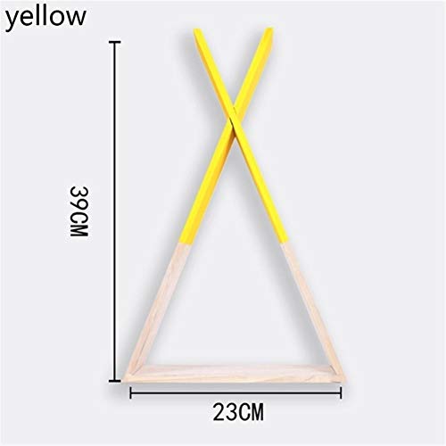 FRINZA Wand Clapboard Lagerung Wandregal In Dekorative Regale Rack-Holz- Dreieck Regal Display Rack Wohnzimmer Schlafzimmer-Kind-Raum-Dekoration(Giallo) von FRINZA