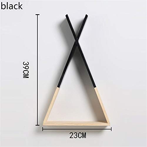 FRINZA Wand Clapboard Lagerung Wandregal In Dekorative Regale Rack-Holz- Dreieck Regal Display Rack Wohnzimmer Schlafzimmer-Kind-Raum-Dekoration(Nero) von FRINZA