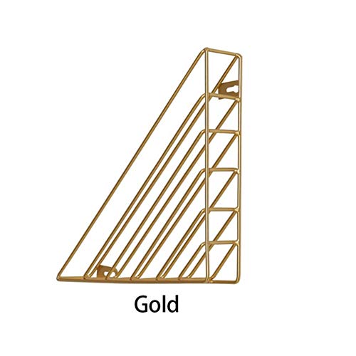 FRINZA Wand Clapboard Metalldreieck- Wandregal Wand befestigte Wanddekoration Magazin Buch Storage Rack Crafts- Ausstellungsstand Wandregale Wohnkultur(Gold) von FRINZA