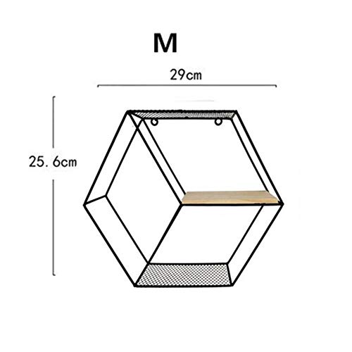 FRINZA Wand Clapboard Wohnzimmer Wandregal Wohnkultur geometrische Figur Schlafzimmer Hanging Nordic Restaurant Platzsparend Eisen Hexagonal Aufbockvorrichtung(Wood Colors,A) von FRINZA