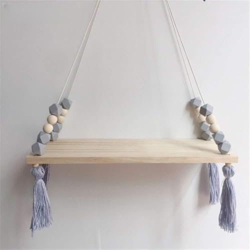 FRINZA Wand Clapboard nordischen Stil bunten Perlen aus Holz Wandregal Wand Schindel Dekoration Kinderzimmer Kinderbekleidungsgeschäft Aufmä Quaste(Light Gray) von FRINZA