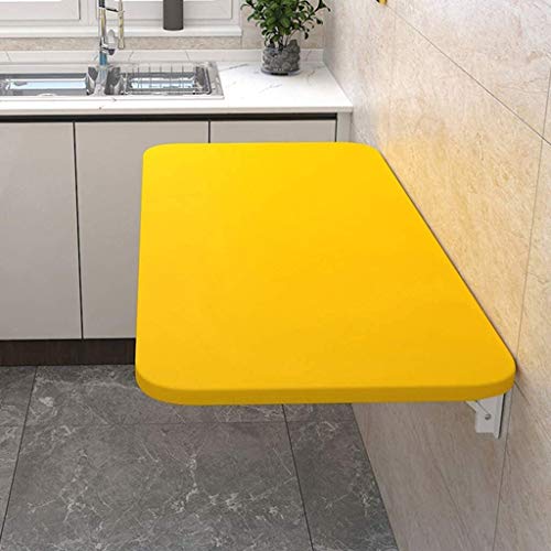 Folding Wand- Klapptisch kaltgewalzte Stahl Folding Shelf Bank Tisch Bracket Heavy Duty Wandhalterung Tisch Küche Schürzen Schreibtisch-Computer-Schreibtisch(Giallo,60 * 50cm/24 * 20in) von FRINZA