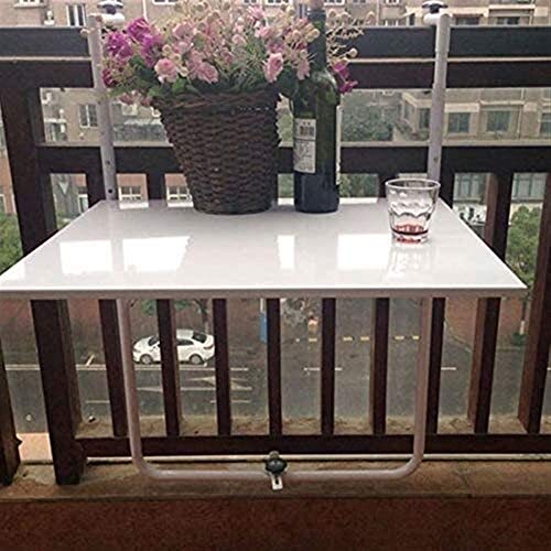 Kaffeetische Beistelltische Balkontisch Balkongeländer Tisch im Freien Regal Schwimmdock Hängetisch mit Einstellbarer Höhe Wandklapptisch for Terrasse, Garten, Deck von FRINZA
