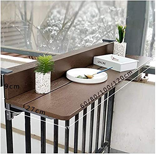 Kaffeetische Beistelltische Balkontisch Wand- Klapptisch mit Einstellbarer Höhe Balkon Geländer hängend Tisch Schwimmdock Regale Modern Family Bar Schwimm Tisch for Terrasse, Garten, Deck(100 * 27cm) von FRINZA